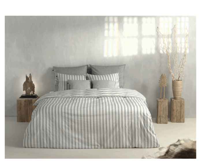 2x Bettwäsche Zo Home Banda di Lino Dove Grey Baumwolle 135×200 4tlg – Bild 2
