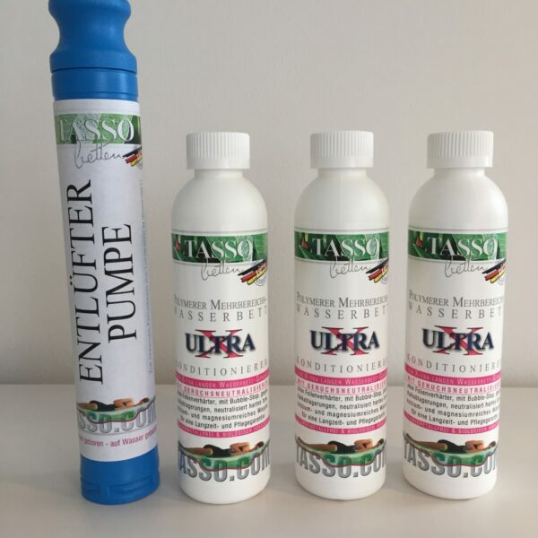 Tasso Ultra X Konditionierer 3 x 240 ml (70.83€ / l) und 1 x Tasso Entlüfterpumpe-0