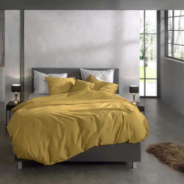 Bettwäsche ZoHome Satinado Ochre Gold Baumwolle Marko-Satin 155x220 4tlg